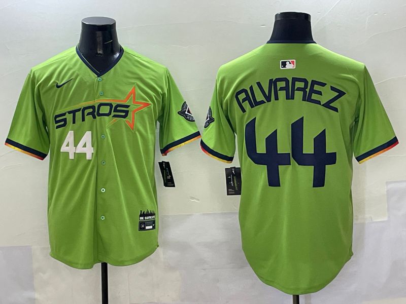 Men Houston Astros 44 Alvarez Green three generations Joint Name 2025 Nike MLB Jersey style 4